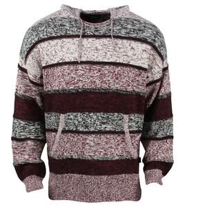 Stussy Men’s Medium Drug Rug Knit Hoodie Sweater in Burgundy Medium